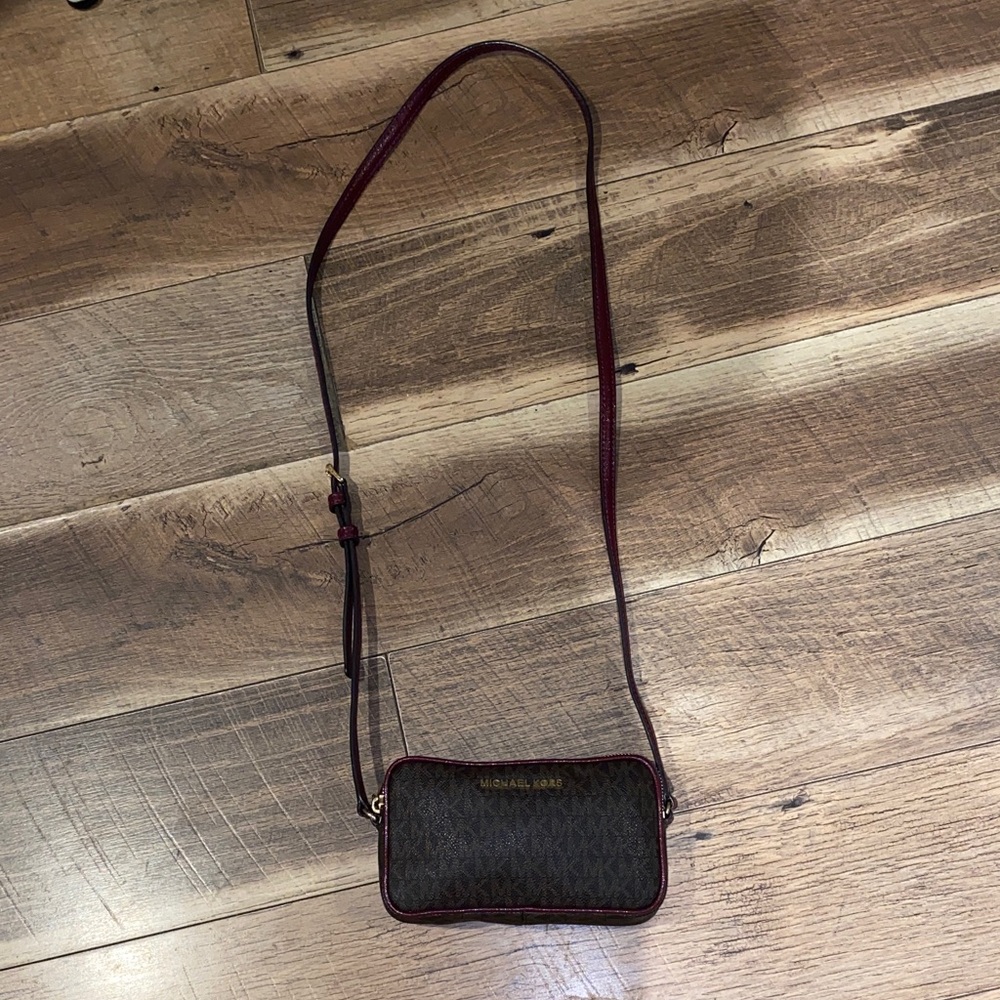Michael Kors Brown and Burgundy Crossbody Bag - Picture 3 of 10